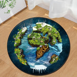Nordic trend round suede carpet living room bedroom mat Planet earth moon rug bath fashion 60/80/100/60/40m