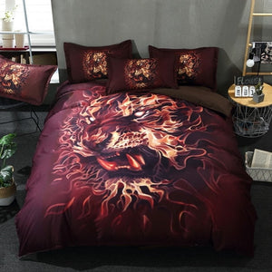 Mask Skull Bedding Set King 3D Printed Duvet Cover Pillowcase Red Rose Bedclothes 2/3pcs Fashion Home Textiles For Boys No Sheet
