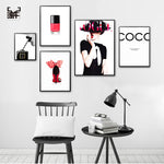 Poster Vintage Canvas Painting Modern Couture Wall Art Living Room Print Picture Black Perfume Home Decoration Fashion Cuadros