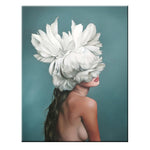 Nordic Style Beauty Flower Girl Canvas Painting Postmodern Poster And Print For Living Room Girls Fashion Home Decor HD Wall Art