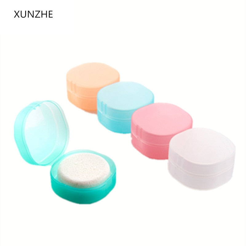 XUNZHE Round transparent plastic soap box Sponge soap holder Home Bathroom Accessories Set Soap edition fashion soap box