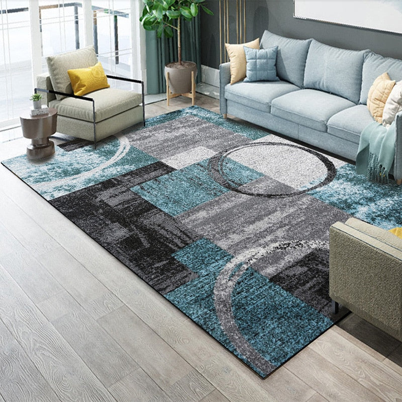 Abstract Art Colorful Lattice Carpet For Living Room Bedroom Anti-slip Floor Mat Fashion Kitchen Carpet Area Rugs
