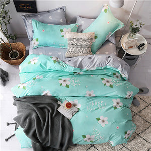 Fashion home bedding grey leopard bed linens 100% polyester duvet cover set American style bedclothes leopard bed set flat sheet